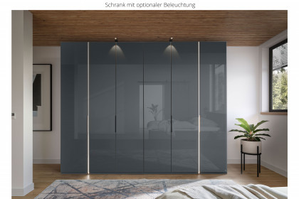 San Antonio von Musterring - Schrank mit Falt- & Drehtüren Basaltglas