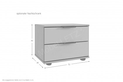 Tilburg von Wimex - Bett saharagrau mit Beleuchtung