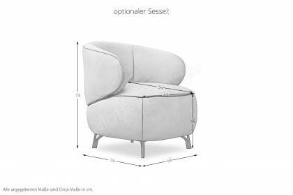 1454 von Himolla - Polstergarnitur Ausführung rechts rose