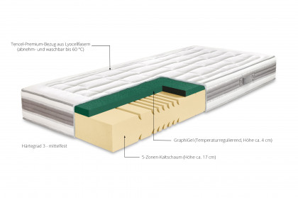 Divia-Hard von Ahorn - Kaltschaum-Matratze 90 x 200 cm H3