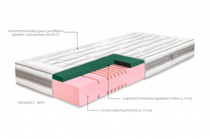 Divia-Soft von Ahorn - Kaltschaum-Matratze 90 x 200 cm H1