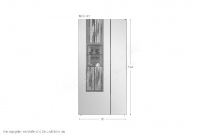 V/lacera living von Voglauer - Vitrine in Wildeiche mit Lack taupe