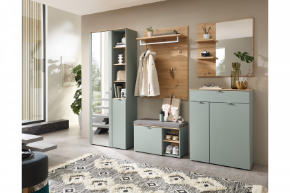 Bari von Innostyle - Garderobe in Schilfgrün matt/ Artisan Eiche