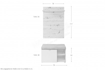 Bari von Innostyle - Garderobe in Schilfgrün matt/ Artisan Eiche