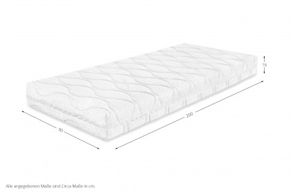 Juna-Hard von Ahorn - Hybridschaum-Matratze 90 x 200 cm H4/H5