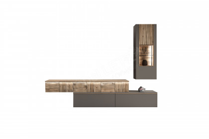 V/lacera living von Voglauer - Wohnwand in Cubanitgrau mit Wildeiche