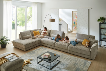 ZE-EM24138 von Zehdenick - Polstergarnitur Variante links mandel