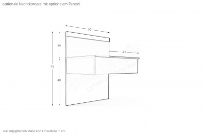 San Antonio von Musterring - Ehebett champagner - Polster basaltgrau