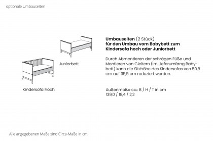 Stiene von Paidi - Babyzimmer mit Schiebetürenschrank beige - Eiche massiv