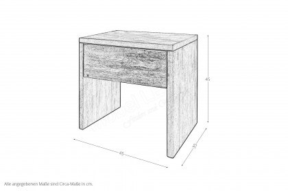 BE-0828 von GK Möbelvertrieb - Nachtkommode Wildeiche mit 1 Schubkasten