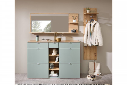 Bari von Innostyle - Garderobenset in Schilfgrün matt/ Artisan Eiche