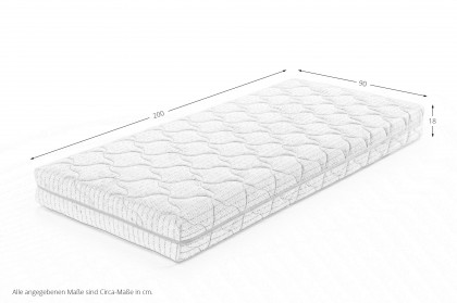 Aloe von Ahorn - Wendematratze 90 x 200 cm in H2/H3