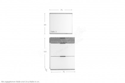 Montello von MCA - Garderobe soft white/ Viking Oak
