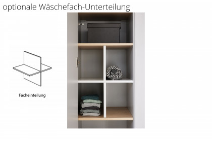 Stiene von Paidi - Kombi-Kleiderschrank 2T1S cashmere-beige - Eiche massiv