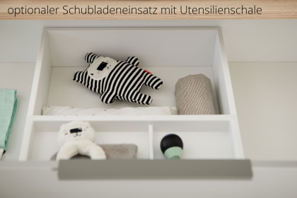 Stiene von Paidi - Kombi-Kleiderschrank 2T1S cashmere-beige - Eiche massiv