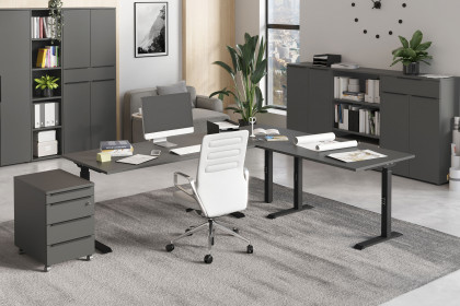 GW-Mailand von Germania - Eckschreibtisch in Graphit