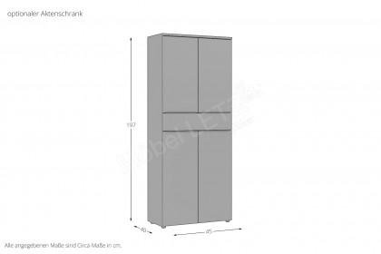 GW-Mailand von Germania - Eckschreibtisch in Graphit