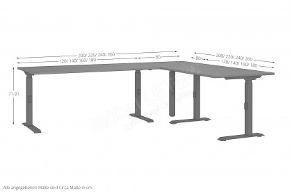 GW-Mailand von Germania - Eckschreibtisch in Graphit