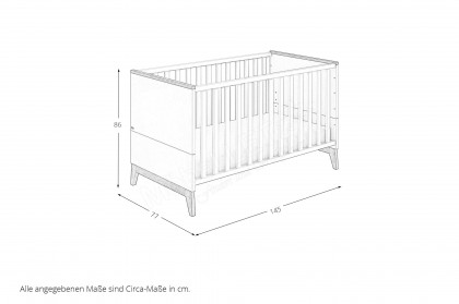 Stiene von Paidi - Babyzimmer 4-teilig: Schrank Bett, Kommode, Wickelaufsatz