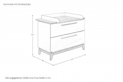 Stiene von Paidi - Babyzimmer 4-teilig: Schrank Bett, Kommode, Wickelaufsatz