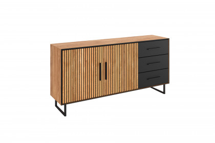 Bella-living von Elfo Möbel - Sideboard 3511 Eiche/ schwarz
