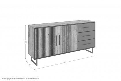 Bella-living von Elfo Möbel - Sideboard 3511 Eiche/ schwarz