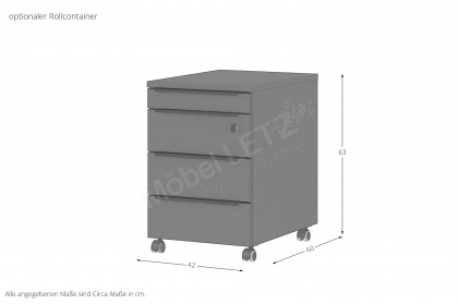 GW-Mailand von Germania - Eckschreibtisch in Weiß