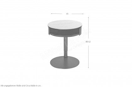 Merkur K444 von Ronald Schmitt - Beistelltisch in Perlweiß