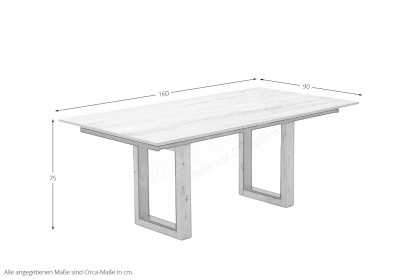 Cross von SCHÖNER WOHNEN - Esstisch Wildeiche hell geölt