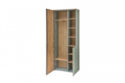 Bari von Innostyle - Garderobenschrank Schilfgrün matt/ Artisan Eiche
