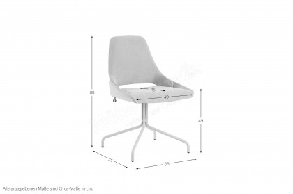 Lotus-dining von Mobitec - Stuhl mit grauem Metallgestell