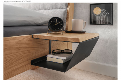 BE-0824 von GK Möbelvertrieb - Bett Wildeiche geölt mit Metallfüßen