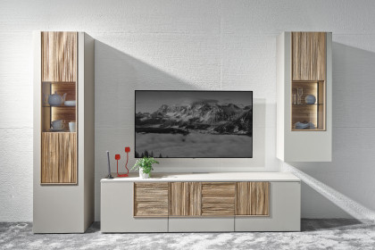 V/lacera living von Voglauer - Wohnwand in Taupe/ Wildeiche geölt