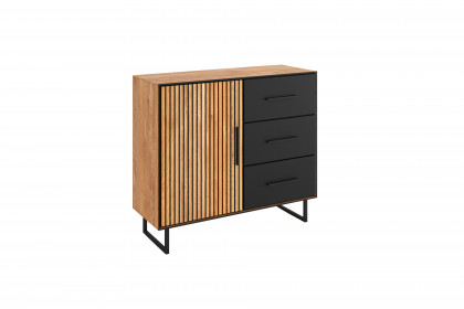 Bella-living von Elfo Möbel - Kommode 3510 Eiche/ schwarz