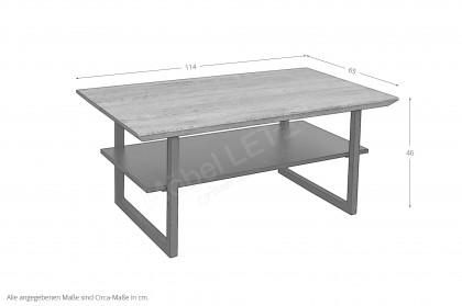 Bella-living von Elfo Möbel - Couchtisch 3508 Eiche/ schwarz