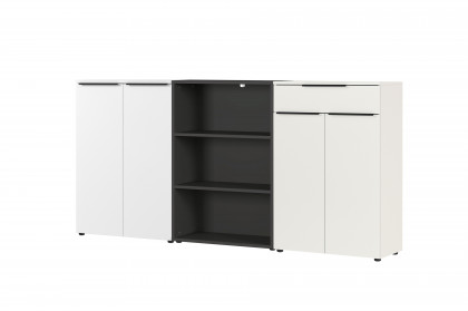 GW-Mailand von Germania - Highboardkombi in Weiß & Graphit
