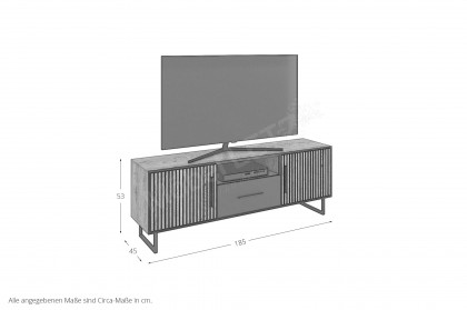 Bella-living von Elfo Möbel - Lowboard 3506 Eiche/ schwarz