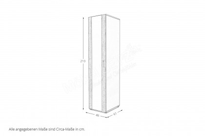 level 2 von Rudolf - Wäscheschrank schmal hellgrau - Natureiche mit Spiegel