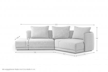 New York von designwerk - Eckcouch rechts taupe