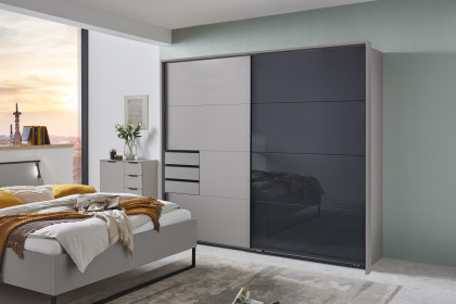 Tilburg von Wimex - Schwebetürenschrank ca. 225 cm breit sahara/ Glas