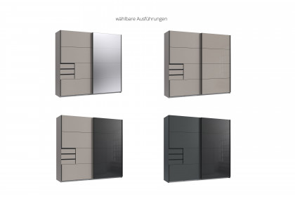 Tilburg von Wimex - Schwebetürenschrank ca. 225 cm breit sahara/ Glas