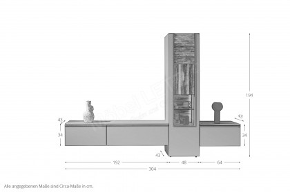 V/lacera living von Voglauer - Wohnwand Lack taupe/ geölte Wildeiche