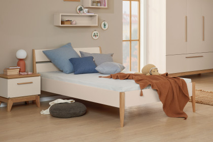 Stiene von Paidi - Jugendzimmer-Set mit Schrank & Bett beige - Eiche massiv