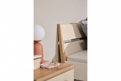 Stiene von Paidi - Jugendzimmer-Set mit Schrank & Bett beige - Eiche massiv