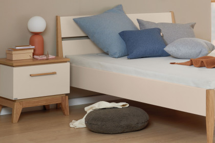 Stiene von Paidi - Jugendzimmer-Set mit Schrank & Bett beige - Eiche massiv