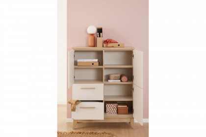 Stiene von Paidi - Jugendzimmer-Set mit Schrank & Bett beige - Eiche massiv