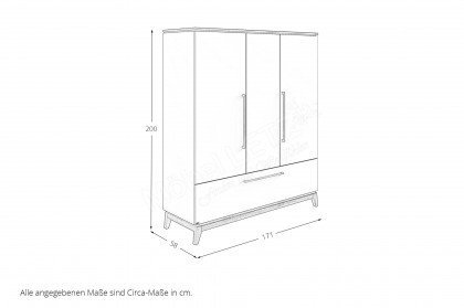 Stiene von Paidi - Jugendzimmer-Set mit Schrank & Bett beige - Eiche massiv