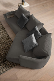 New York von designwerk - Eckgarnitur links dark-grey