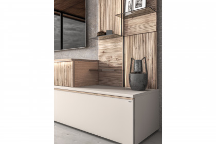 V/lacera living von Voglauer - Wohnwand in Taupe und geölter Wildeiche