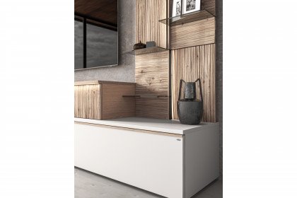 V/lacera living von Voglauer - Wohnwand in Weiß und geölter Wildeiche